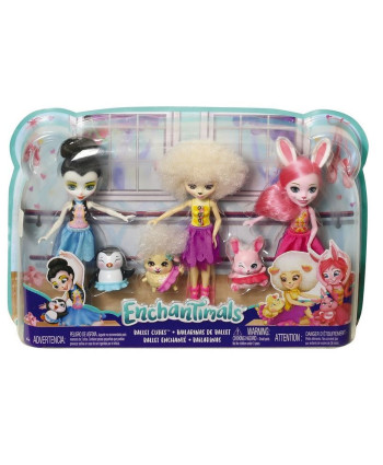 Набор игровой Enchantimals 3 куклы с питомцами Волшебные балерины FRH55