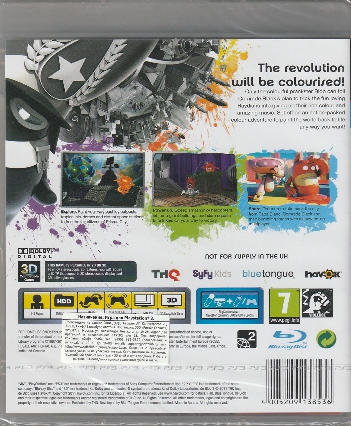 игра de Blob 2 (PlayStation 3, Английская версия)