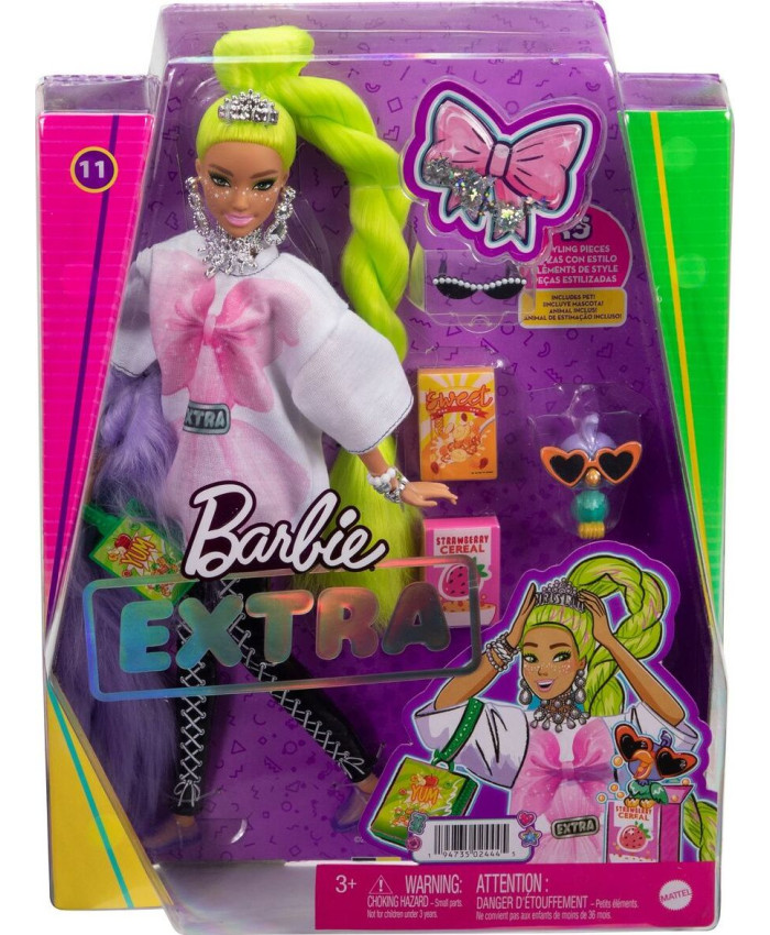 Кукла Mattel Barbie Экстра, с зелеными неоновыми волосами, HDJ44