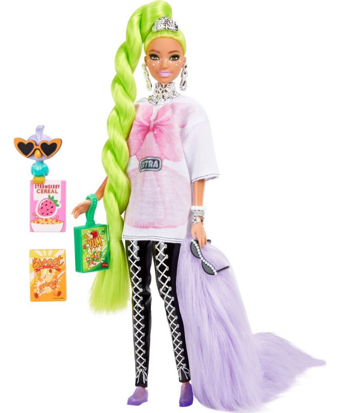 Кукла Mattel Barbie Экстра, с зелеными неоновыми волосами, HDJ44