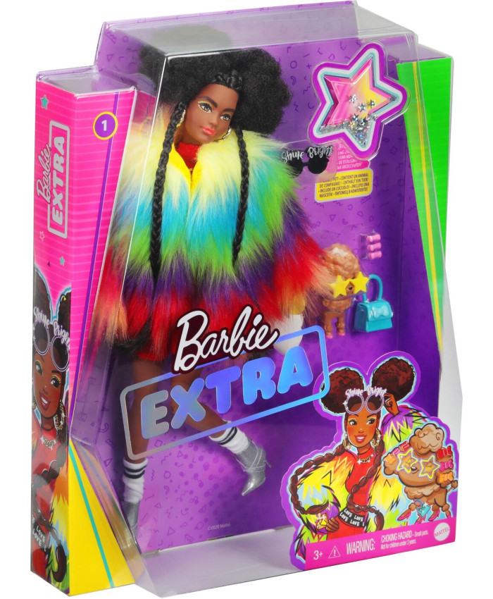 Кукла Barbie Экстра в радужном пальто GVR04