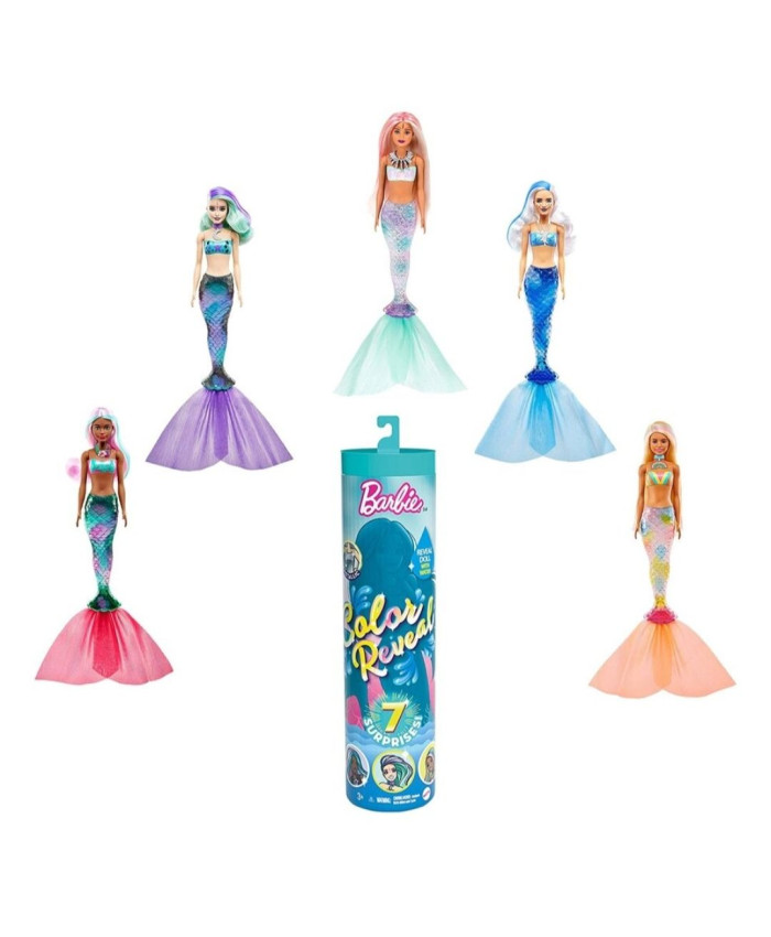 Кукла-русалка Barbie Color Reveal Волна 4 с сюрпризами, 32 см, GTP43