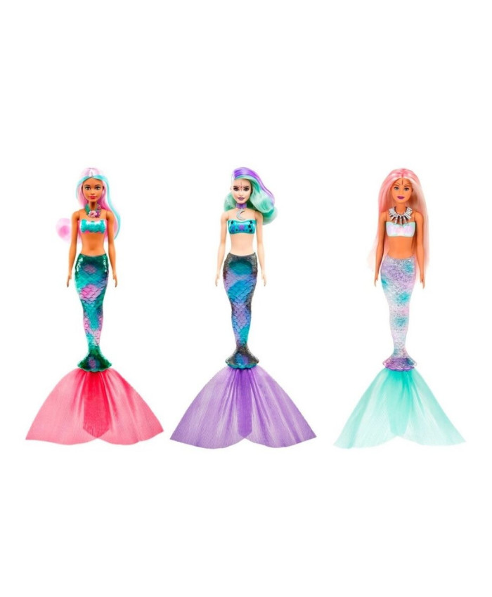 Кукла-русалка Barbie Color Reveal Волна 4 с сюрпризами, 32 см, GTP43
