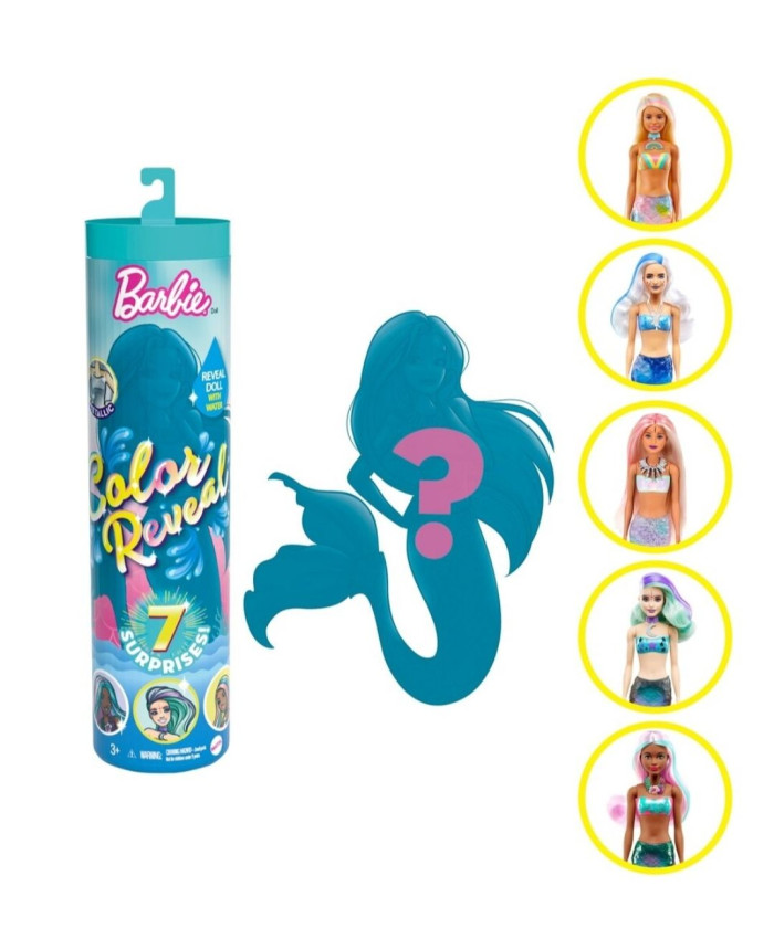 Кукла-русалка Barbie Color Reveal Волна 4 с сюрпризами, 32 см, GTP43