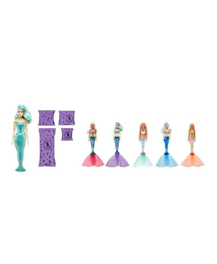Кукла-русалка Barbie Color Reveal Волна 4 с сюрпризами, 32 см, GTP43