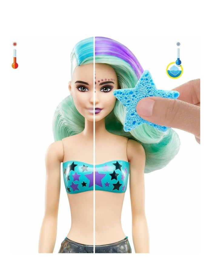 Кукла-русалка Barbie Color Reveal Волна 4 с сюрпризами, 32 см, GTP43