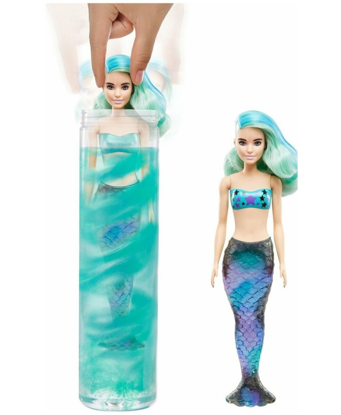 Кукла-русалка Barbie Color Reveal Волна 4 с сюрпризами, 32 см, GTP43