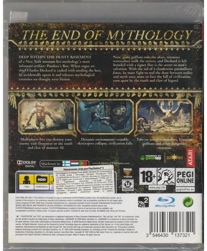 игра Legendary (PS3)
