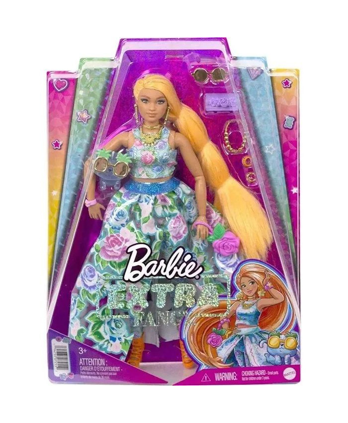 Кукла Barbie Экстра в синем платье HHN14