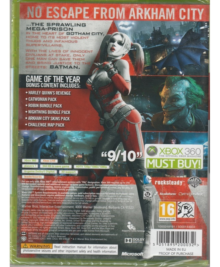Batman: Arkham City Game of the Year Edition Русская Версия с поддержкой 3D (Xbox 360)