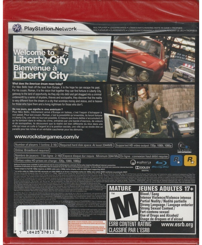игра Grand Theft Auto IV Английский язык (PS3)