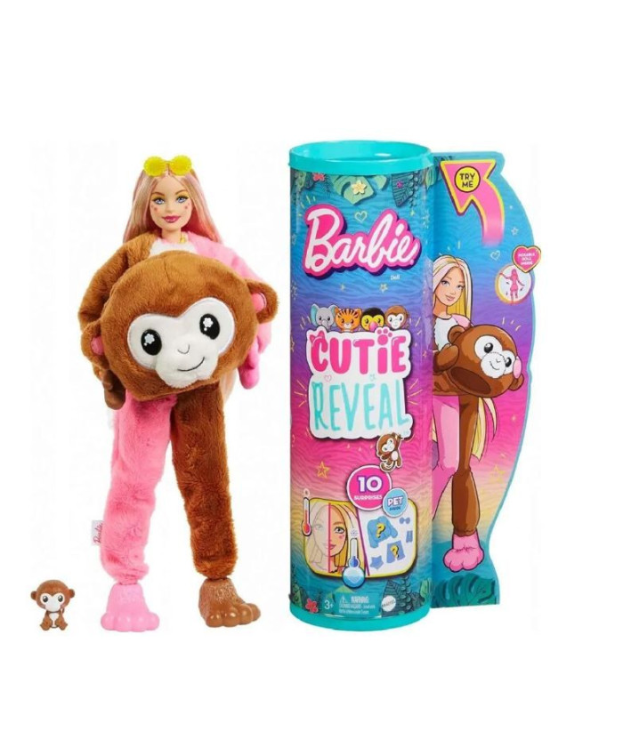 Кукла Barbie Cutie Reveal Милашка-проявляшка Обезьяна HKR01