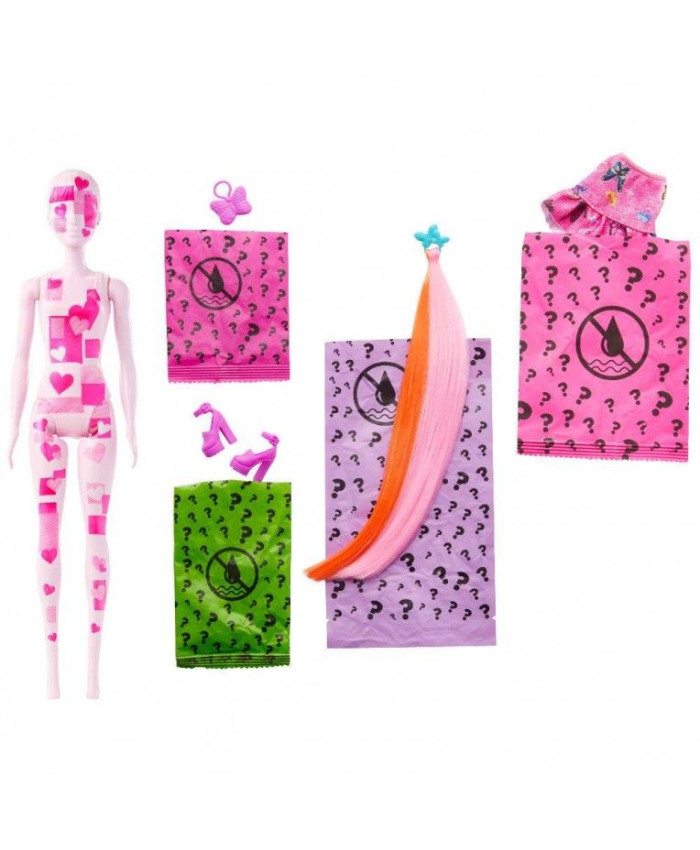 Кукла Барби Barbie Color Reveal с 6 сюрпризами, серия Totally Denim HJX55