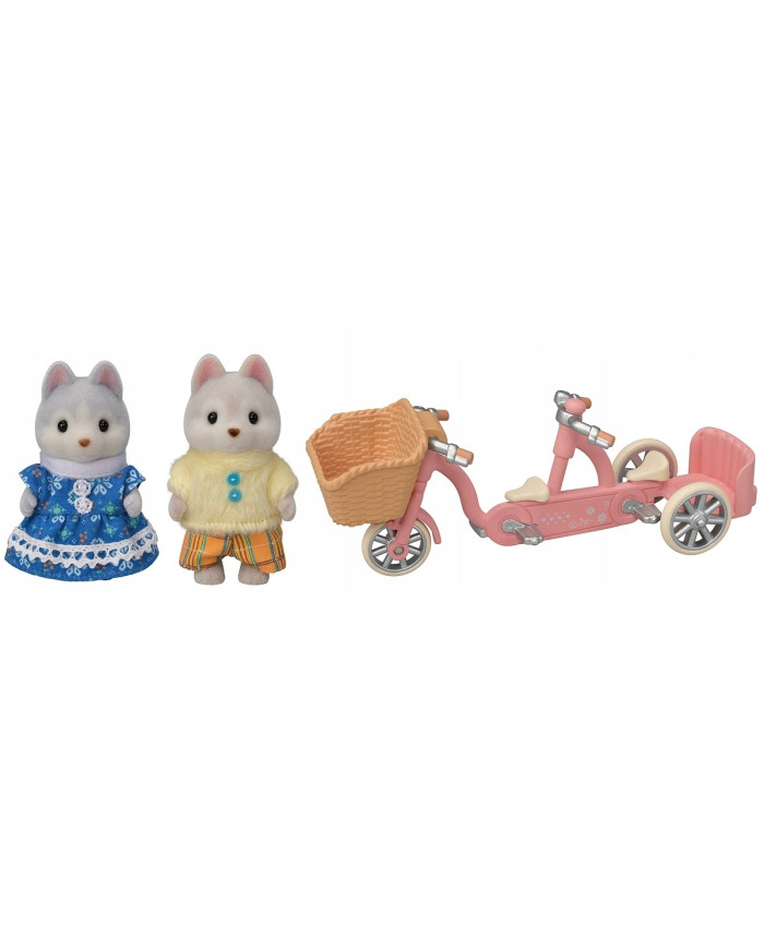 Фигурки Sylvanian Families Хаски на велосипеде 5637