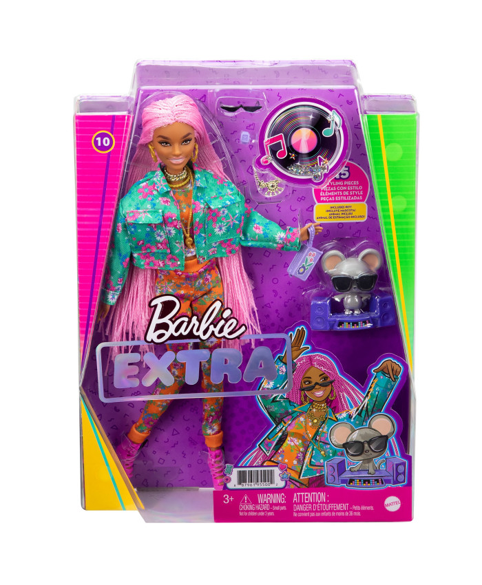 Кукла Барби Экстра с розовыми косичками Barbie Extra GXF09
