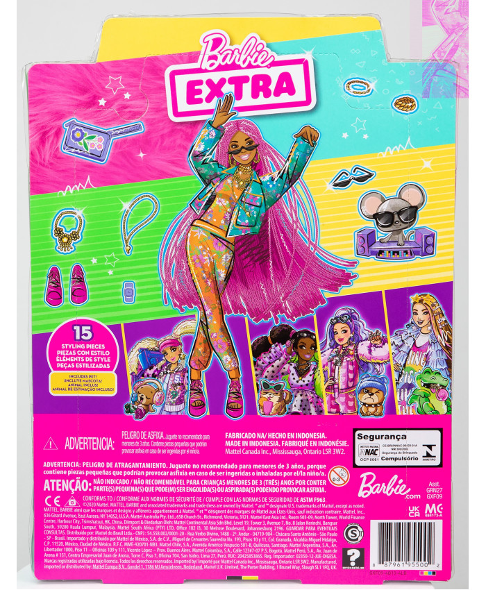 Кукла Барби Экстра с розовыми косичками Barbie Extra GXF09