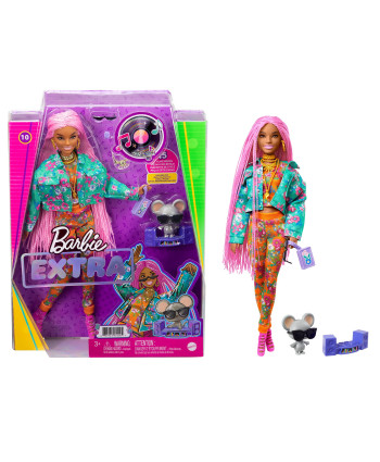 Кукла Барби Экстра с розовыми косичками Barbie Extra GXF09