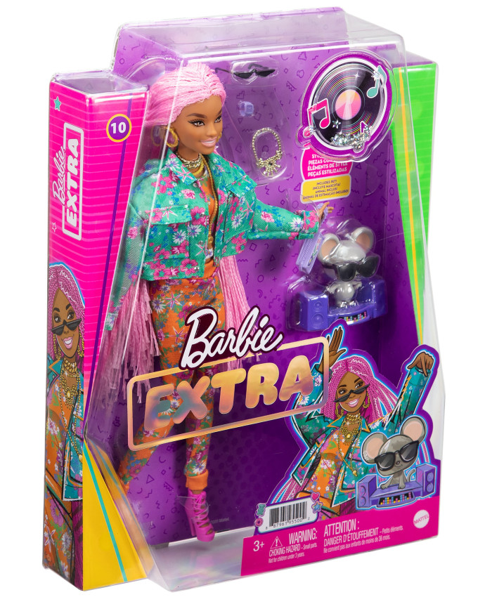 Кукла Барби Экстра с розовыми косичками Barbie Extra GXF09