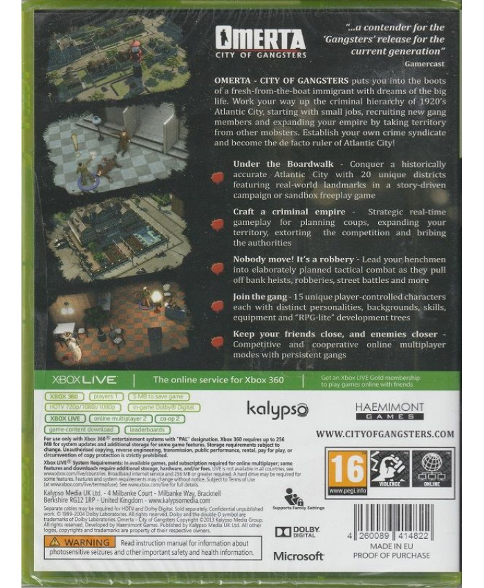 Omerta: City of Gangsters (Xbox 360)
