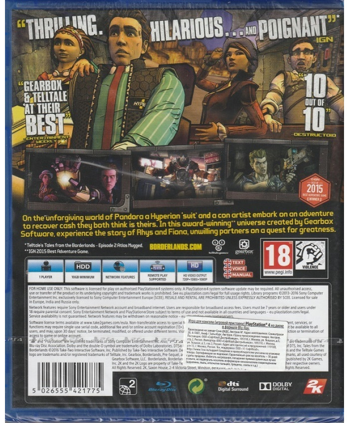 игра Tales from the Borderlands - A Telltale Games Series (PS4)