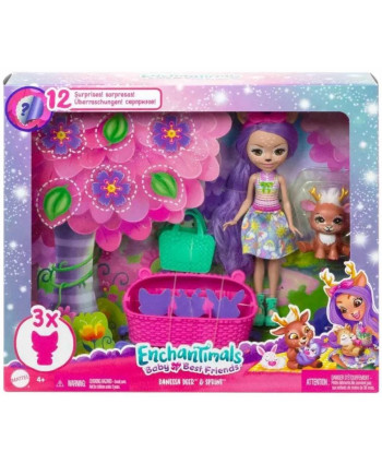 Игровой набор с куклой Enchantimals Оленица Данесса и Спринт серия Друзья-малыши, HLK84