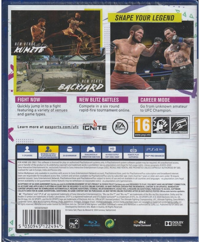 UFC 4 Русские субтитры PS4